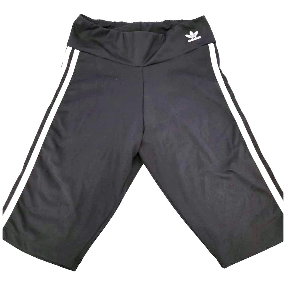 Adidas Originals High-Waisted Biker Shorts Black Three Stripe FM2574 Women's S